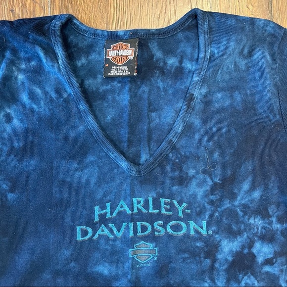Vintage 2001 Harley-Davidson blue tye dye tee SZ MD - Picture 2 of 4